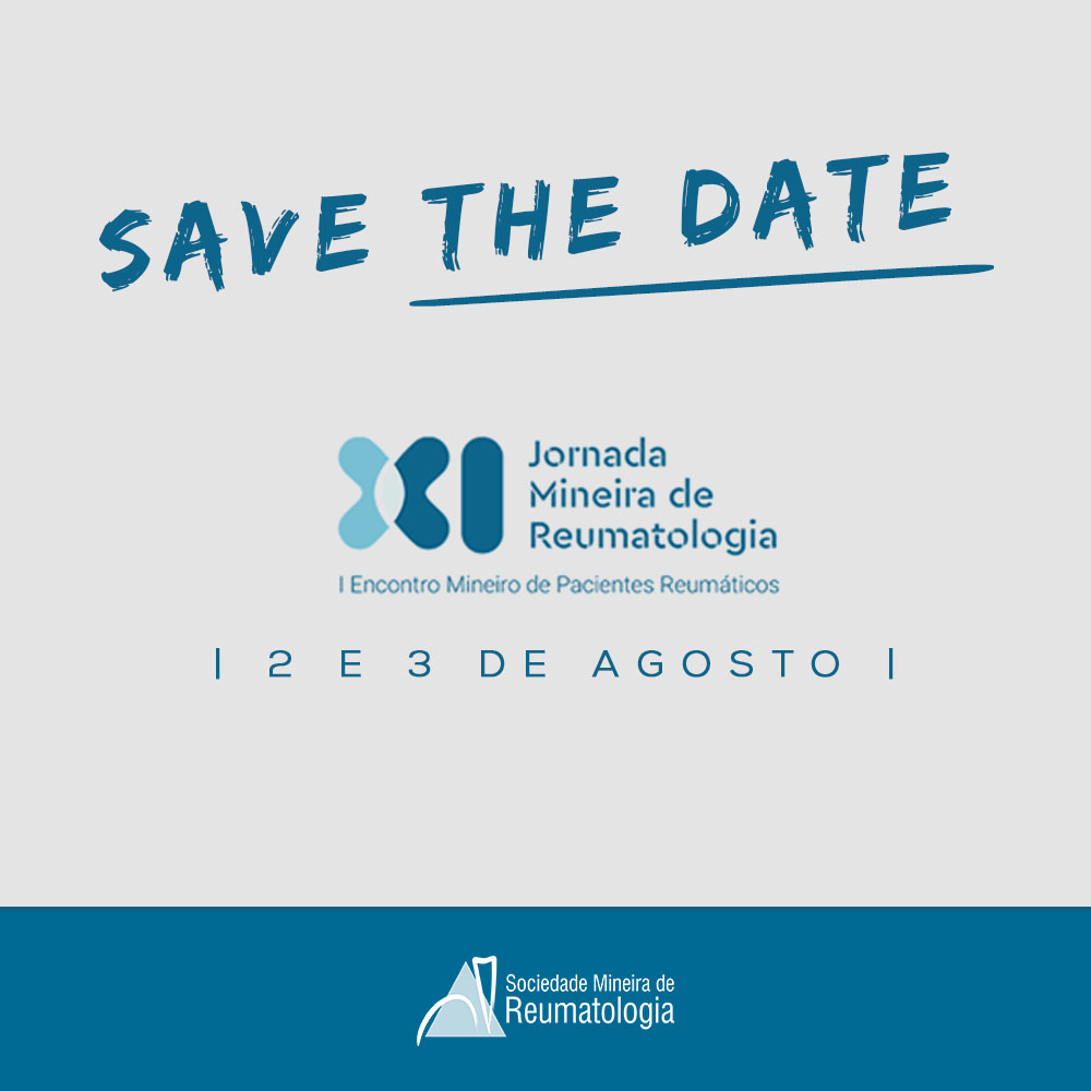 Save the Date - XI Jornada Mineira de Reumatologia - 2 e 3 de Agosto - I